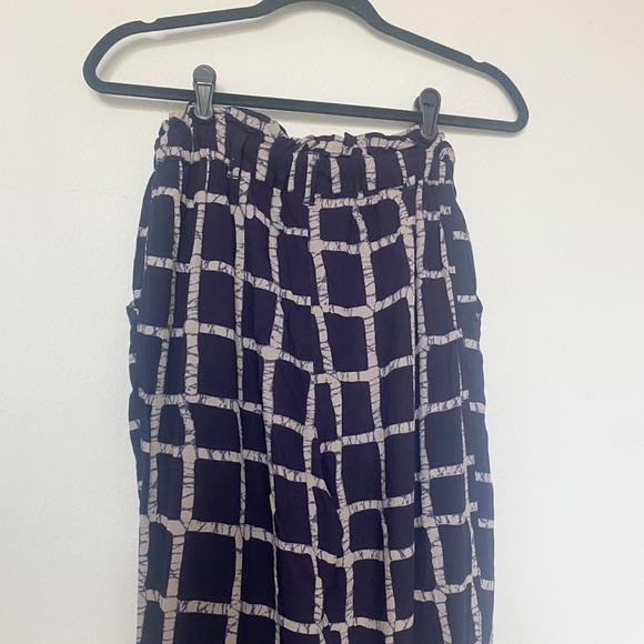 Anthropologie The Odells Gretchen Paperbag Jogger Plaid  Blue/White  XS NO BELT - Picture 7 of 9